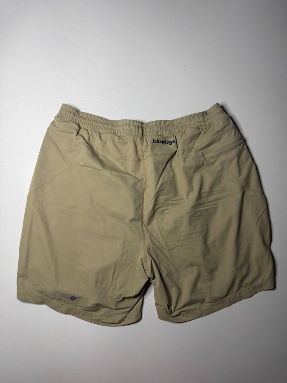 Birddogs Gym Shorts Mens 3XL Khaki 7" Inseam Nylon Spandex Stretch Athletic